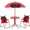DREAMADE Chaise Table Parasol Enfant, Ensemble De Jardin Pour Enfant Extérieur, Charge Maximale De Chaise 30 KG Avec Parasol Réglable, Matière Tissu Oxford, Idéal Pour Terrasse Balcon Jardin, Rouge -Promos Garde Plante Boutique 56476739 1
