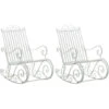Lot De 2 Fauteuils à Bascule Smilla En Fer Forgé Blanc -Promos Garde Plante Boutique 56482840 1