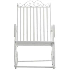 Lot De 2 Fauteuils à Bascule Smilla En Fer Forgé Blanc -Promos Garde Plante Boutique 56482840 3