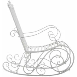 Lot De 2 Fauteuils à Bascule Smilla En Fer Forgé Blanc -Promos Garde Plante Boutique 56482840 4