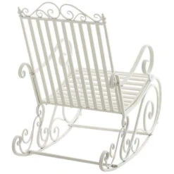 Lot De 2 Fauteuils à Bascule Smilla En Fer Forgé Blanc -Promos Garde Plante Boutique 56482840 5