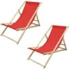 2x Chaise Longue Jardin Pliante Bois Bain De Soleil Plage Chilienne Rouge 120 Kg 1 2x Chaise Longue Jardin Pliante Bois Bain De Soleil Plage Chilienne Rouge 120 Kg -Promos Garde Plante Boutique 56841618 1