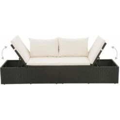 VIDAXL Polyrattan Garden Lit De Différentes Couleurs Canapé Extérieur Lit De Jardin Noir 195x60 Cm Résine Tressée Couleur : NOIR 10 VIDAXL Polyrattan Garden Lit De Différentes Couleurs Canapé Extérieur Lit De Jardin Noir 195x60 Cm Résine Tressée Couleur : NOIR -Promos Garde Plante Boutique 57093714 4