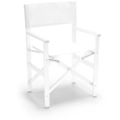 Chaise De Plage Pliante En Aluminium Textilène Blanc Regista Gold White