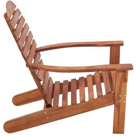 VIDAXL Chaise En Bois En Bois Massif De Style Rustique Diverses Couleurs Chaise Adirondack Bois D'acacia Massif Couleur : Bois 5 VIDAXL Chaise En Bois En Bois Massif De Style Rustique Diverses Couleurs Chaise Adirondack Bois D'acacia Massif Couleur : Bois – Image 3