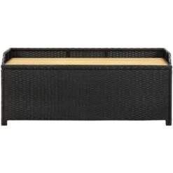 VIDAXL Banc De Jardin Avec Compartiment De Rangement à Polyrattan Diverses Couleurs Banc De Rangement De Jardin 120 Cm Résine Tressée Noir Couleur : NOIR -Promos Garde Plante Boutique 57225370 3