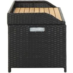 VIDAXL Banc De Jardin Avec Compartiment De Rangement à Polyrattan Diverses Couleurs Banc De Rangement De Jardin 120 Cm Résine Tressée Noir Couleur : NOIR -Promos Garde Plante Boutique 57225370 4