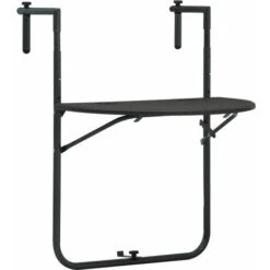 VIDAXL Table De Balcon En Plastique Rotin En Plastique Hauteur Réglable Diverses Couleurs Table De Balcon Marron 60x64x83,5 Cm Plastique Aspect De Rotin Couleur : MARRON