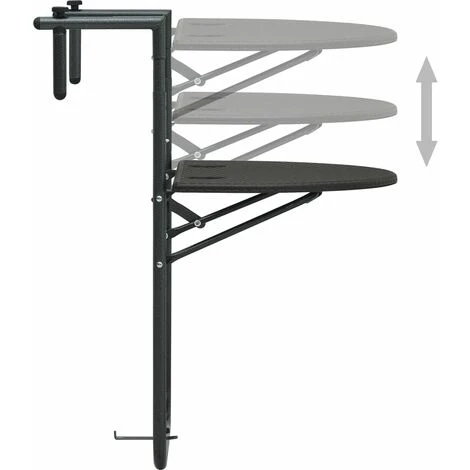 VIDAXL Table De Balcon En Plastique Rotin En Plastique Hauteur Réglable Diverses Couleurs Table De Balcon Marron 60x64x83,5 Cm Plastique Aspect De Rotin Couleur : MARRON 7 VIDAXL Table De Balcon En Plastique Rotin En Plastique Hauteur Réglable Diverses Couleurs Table De Balcon Marron 60x64x83,5 Cm Plastique Aspect De Rotin Couleur : MARRON – Image 5