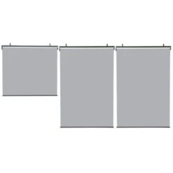 Lot De 3 Stores Enrouleurs L.125 X H. 225 CM Pour Pergola Gris Clair -Promos Garde Plante Boutique 57257164 4