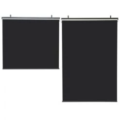 Lot De 2 Stores Enrouleurs L.124 X H. 225 CM Pour Pergola Noir -Promos Garde Plante Boutique 57257165 4