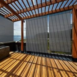 Lot De 2 Stores Enrouleurs Tamisants L.124 X H. 225 CM Pour Pergola Gris Anthracite -Promos Garde Plante Boutique 57257170 3
