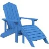 Chaise De Jardin Adirondack Avec Repose-pied PEHD Bleu Marine VidaXL -Promos Garde Plante Boutique 57912603 1