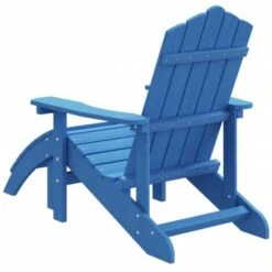 Chaise De Jardin Adirondack Avec Repose-pied PEHD Bleu Marine VidaXL -Promos Garde Plante Boutique 57912603 5