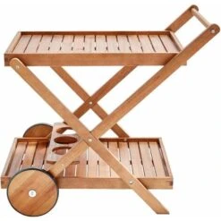 Desserte à Roulette En Bois D'eucalyptus -Promos Garde Plante Boutique 58368896 4