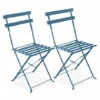 Lot De 2 Chaises Pliantes En Acier Bleu Pacific -Promos Garde Plante Boutique 58521430 1