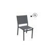 Lot De 4 Chaises De Jardin En Texaline Et Aluminium - Meuble De Jardin - Gris Anthracite Empilable 60X48X87CM -Promos Garde Plante Boutique 58771603 1
