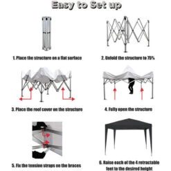Tente Pliante 3x3m ECO BRISO Tube 30mm En ALU & ACIER Bâche 220g/m² ENDUIT PVC 100% ÉTANCHE Tente Pliante De Réception Sac De Transport -Promos Garde Plante Boutique 5878449 5