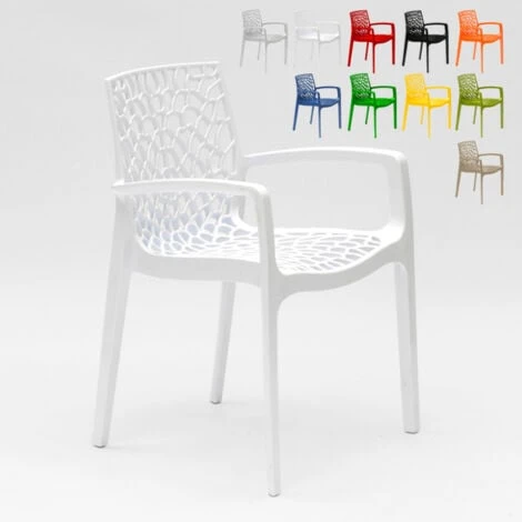 Chaise En Polypropylène Accoudoirs Jardin Café Grand Soleil Gruvyer Arm Couleur: Blanc 3 Chaise En Polypropylène Accoudoirs Jardin Café Grand Soleil Gruvyer Arm Couleur: Blanc