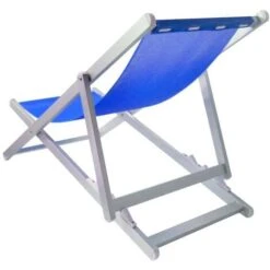 Transat Pliant 3 Positions Aluminium Modèle SOVERATO En Textilène Couleur: Bleu Foncé -Promos Garde Plante Boutique 59227981 4