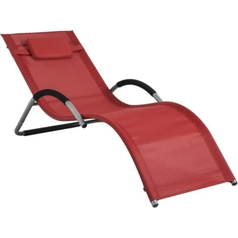 SoBuy OGS38-R Transat De Jardin Chaise Longue Bain De Soleil Avec Appui-tête- Charge Max 120 Kg, Rouge 3 SoBuy OGS38-R Transat De Jardin Chaise Longue Bain De Soleil Avec Appui-tête- Charge Max 120 Kg, Rouge