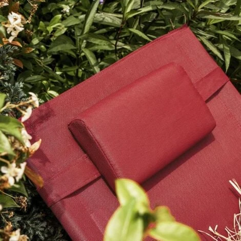 SoBuy OGS38-R Transat De Jardin Chaise Longue Bain De Soleil Avec Appui-tête- Charge Max 120 Kg, Rouge 6 SoBuy OGS38-R Transat De Jardin Chaise Longue Bain De Soleil Avec Appui-tête- Charge Max 120 Kg, Rouge – Image 4