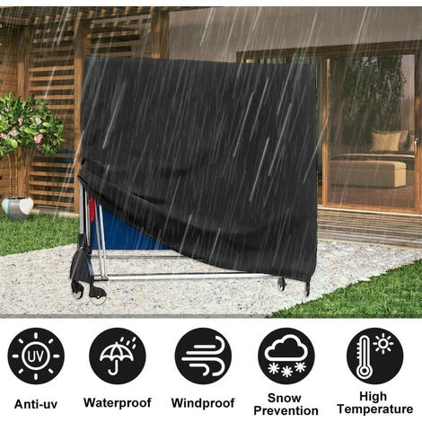 Housse De Protection Pour Table De Ping-Pong 210D Oxford 165x70x185cm Noir FUIENKO 6 Housse De Protection Pour Table De Ping-Pong 210D Oxford 165x70x185cm Noir FUIENKO – Image 4