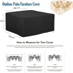 Housse Pour Table De Jardin, Housse De Protection Bâche Imperméable Pour Meubles Jardin Et Hivernage Mobilier 180 X 120 X 74cm Noi -Promos Garde Plante Boutique 59801423 2