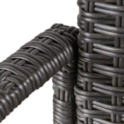 OUTSUNNY Fauteuil à Bascule Rocking Chair Avec Coussin D'assise Déhoussable 66L X 88l X 98H Cm Résine Tressée Imitation Rotin Grise -Promos Garde Plante Boutique 60193628 4