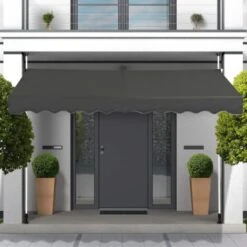 RELAX4LIFE Store Banne Sans Perçage Hauteur Réglable 200-300CM Avec Manivelle, Auvent Balcon Rétractable Anti-Soleil Installation Sans Perçage Pour Balcon, Jardin, Patio(Gris, 300 X 125 Cm) -Promos Garde Plante Boutique 60464518 3