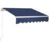 RELAX4LIFE Store Banne 3X2,5M Rétractable Réglable 0-35° Avec Manivelle Manuel Et Revêtement Imperméable, Auvent Anti-Soleil Avec Cadre En Alu Durable Pour Balcon, Jardin, Patio (Bleu Foncé) 2 RELAX4LIFE Store Banne 3X2,5M Rétractable Réglable 0-35° Avec Manivelle Manuel Et Revêtement Imperméable, Auvent Anti-Soleil Avec Cadre En Alu Durable Pour Balcon, Jardin, Patio (Bleu Foncé) -Promos Garde Plante Boutique 60464530 1