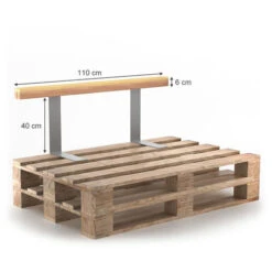 Appuis Pour Coussin Palette Dossier 110cm Chêne/métal -Promos Garde Plante Boutique 60556622 3