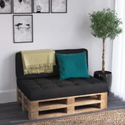 Appuis Pour Coussin Palette Dossier 110cm Chêne/métal -Promos Garde Plante Boutique 60556622 5