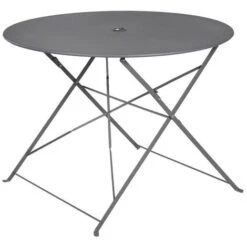 BELLAGIO - Table De Jardin Pliante - 4 Places - Gris Anthracite