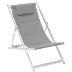 Chilienne Avec Appuie-tête Gris Galet Honolulu - Hespéride