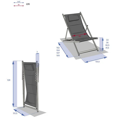 Chilienne Avec Appuie-tête Gris Galet Honolulu - Hespéride 7 Chilienne Avec Appuie-tête Gris Galet Honolulu - Hespéride – Image 5