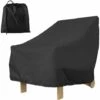 TRIP Housse Fauteuil Jardin Extérieur à Assise Profonde 210D Imperméable Couverture Pour Chaise Patio Anti UV Anti-Vent Avec Corde Ajustable,80x85x91cm (210D(Noir -Promos Garde Plante Boutique 61651793 1