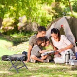 Relaxdays Tabouret Pliable Aluminium Pour Le Jardin Camping 40 Cm De Hauteur HxlxP: 41 X 48 X 41 Cm, Beige -Promos Garde Plante Boutique 61990578 3