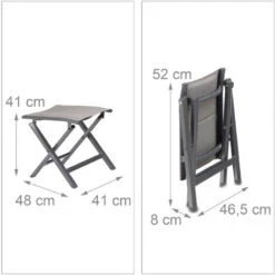 Relaxdays Tabouret Pliable Aluminium Pour Le Jardin Camping 40 Cm De Hauteur HxlxP: 41 X 48 X 41 Cm, Beige -Promos Garde Plante Boutique 61990578 4