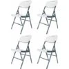 Lot De 4 Chaises Pliantes Foldy - 46 X 52 X 86 Cm - Blanc -Promos Garde Plante Boutique 62158078 1