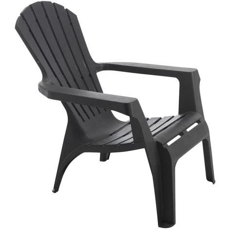 Fauteuil Adirondack En Résine Polypropylène Anthracite 3 Fauteuil Adirondack En Résine Polypropylène Anthracite