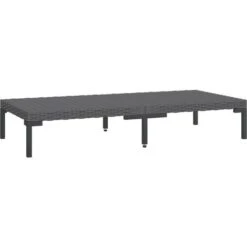 Table Basse De Jardin Gris Foncé Résine Tressée Demi-ronde VidaXL