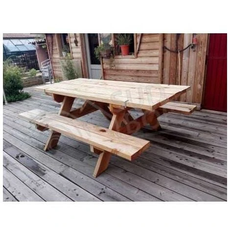 Table Banc De Pique-Nique 6 Pers. PMR Douglas Naturel 2m 4 Table Banc De Pique-Nique 6 Pers. PMR Douglas Naturel 2m – Image 2