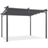 Pergola Toit Rétractable 4 Pieds 3x4 M Tonnelle Gris Anthracite 2 Pergola Toit Rétractable 4 Pieds 3x4 M Tonnelle Gris Anthracite -Promos Garde Plante Boutique 6473977 1