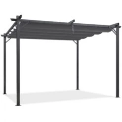 Pergola Toit Rétractable 4 Pieds 3x4 M Tonnelle Gris Anthracite