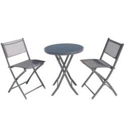 Salon De Balcon Gris 2 Places En Acier COLISEE