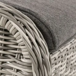 Repose-pieds Pour Extérieur, Dimensions : 53 X 59 X 46 Cm, Aluminium Et Rotin Synthétique Rond, Couleur Gris -Promos Garde Plante Boutique 64877712 5