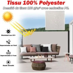 Froadp 160×300cm Store Latéral Extensible Avec Pilier, Gris Clair -Promos Garde Plante Boutique 65112639 3