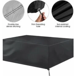 Housse Salon De Jardin 213X132X74cm Exterieur Etanche Coupe-Vent Poussière Tissu 210D Oxford Noir Housses De Meubles Avec Boucle De Verrouillage Bâche De Protection Pour Table Chaise Mobilier 9 Housse Salon De Jardin 213X132X74cm Exterieur Etanche Coupe-Vent Poussière Tissu 210D Oxford Noir Housses De Meubles Avec Boucle De Verrouillage Bâche De Protection Pour Table Chaise Mobilier -Promos Garde Plante Boutique 65583613 3