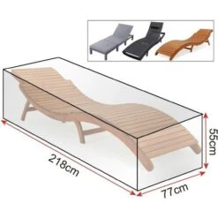 WOLTU Housse De Protection Housse De Chaises De Jardin En Oxford 600D. Couverture De Meubles De Jardin. 218x77x55cm. Bâche Extérieure Anti-UV Imperméable. Indéchirable. Résistance Au Froid -Promos Garde Plante Boutique 65894292 5
